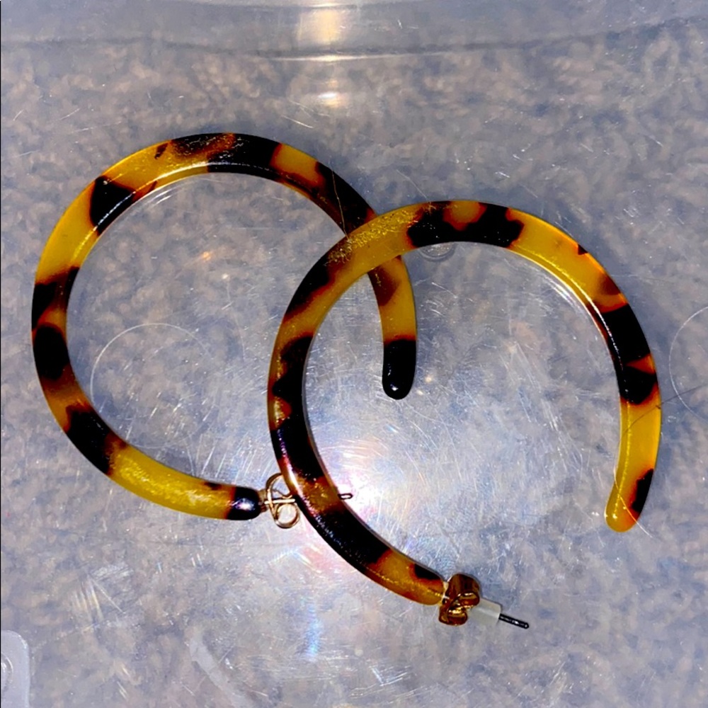 Leopard print hoops